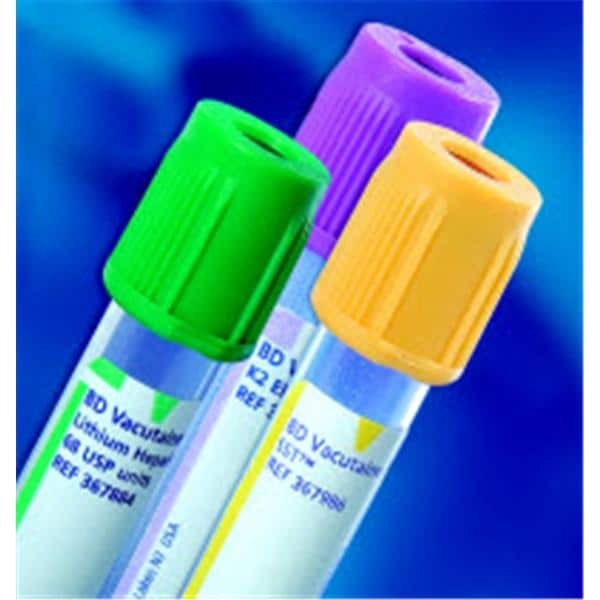 Vacutainer Lithium Heparin Blood Collection Tube Grn 6mL Hmgrd Clsr Plstc 100/Bx, 10 BX/CA