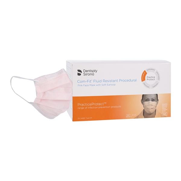 Com-Fit Earloop Mask ASTM Level 2 Pink 50/Bx