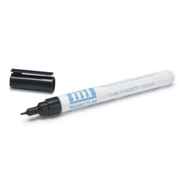 Moist Mark Plus Solvent Resistant Marker Black 10/Pk