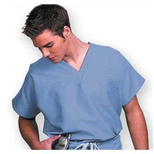 Fashion Seal Scrub Shirt V-Neck 1 Pocket X-Large Ceil Blue Unisex Ea