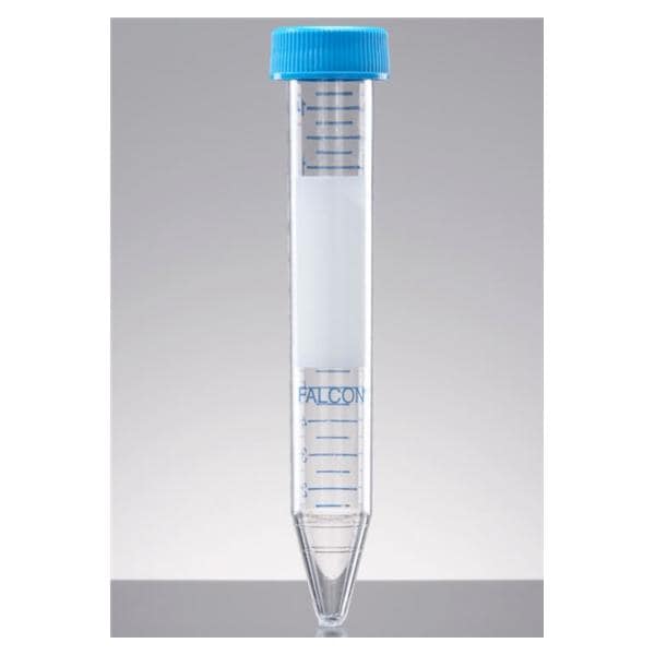 Falcon Centrifuge Tube Polystyrene 15mL 17x120mm Sterile 500/Ca