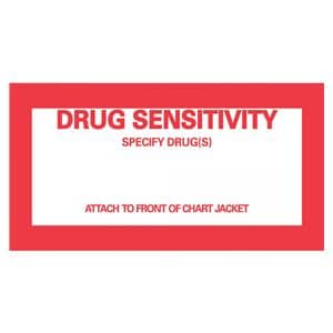 Label Paper Drug Sensitivity White 2-1/4x4-1/2" 1000/pk