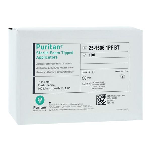 Puritan Swab Applicator 6" Polystyrene Handle Sterile 100/Bx, 5 BX/CA