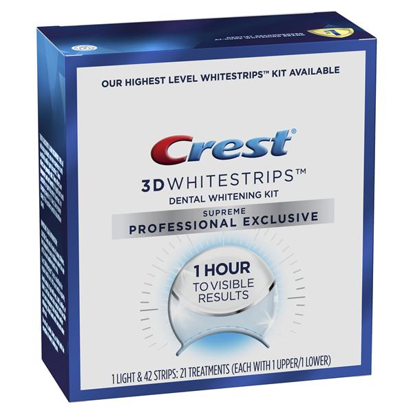 Crest 3D Whitestrips At Hm Whitening Strips Sprm Kt 11% Hdrgn Prxd W/ Lght 4/Ca