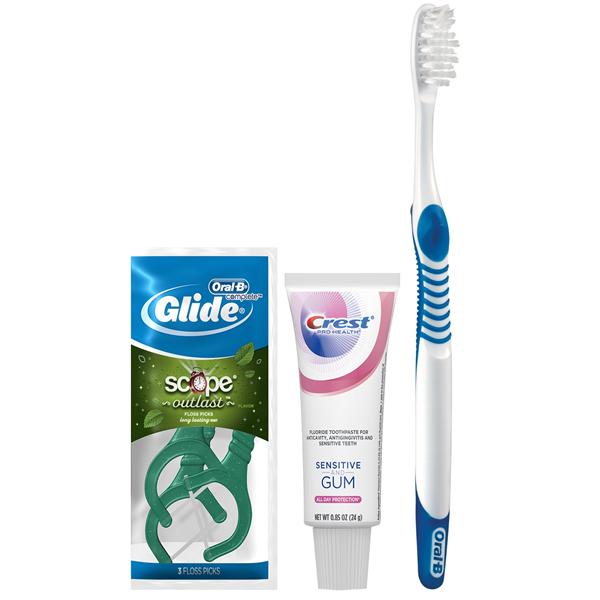 Crest Oral-B Sensitive Toothbrush Bundle Bundle with Flossers 72/Ca