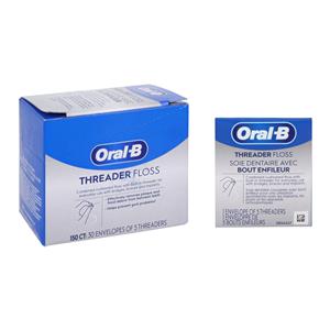 Oral B Floss Threader 30 Envelopes of 5 Threaders 150/Bx