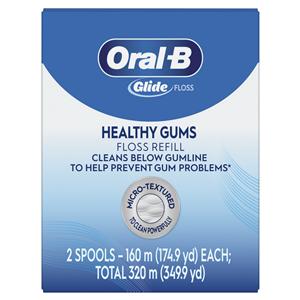 Oral-B Glide Unwaxed Teflon Floss 160m Unflavored 2/Bx, 60 BX/CA