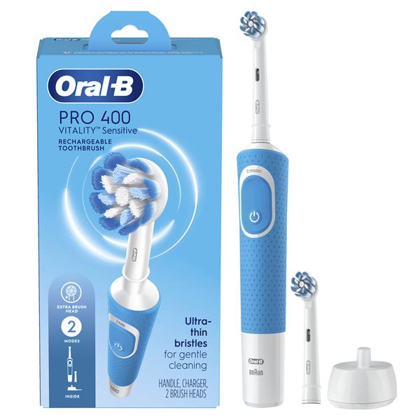 Oral-B Pro 400 Rechargeable Electric  Toothbrush Sensitive 3/Ca