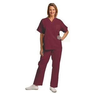 Fashion Seal Scrub Shirt V-Neck 1 Pocket 4X Large Burgundy Unisex Ea