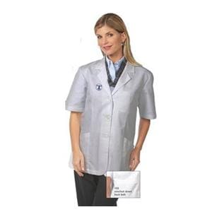 Pharmacy Lab Coat 3 Pockets Short Sleeves 30.25 in Medium White Womens Ea