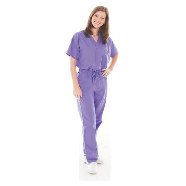 Scrub Shirt V-Neck 1 Pocket Short Sleeves X-Small Wisteria Unisex Ea