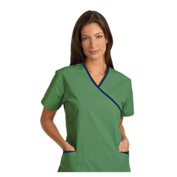 Fashion Seal Scrub Shirt XOvr Nck 3Pkt Set-In Sleeves 2X Large Dl Womens Ea