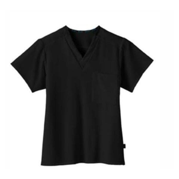 Jockey Scrub Shirt V-Neck 1 Pocket Short Sleeves Medium Black Unisex Ea