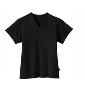 Jockey Scrub Shirt V-Neck 1 Pocket Short Sleeves 2X Large Black Unisex Ea