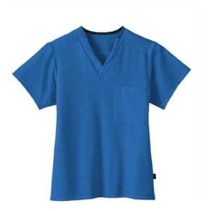 Jockey Scrub Shirt V-Neck 1 Pocket Short Sleeves Large Royal Blue Unisex Ea