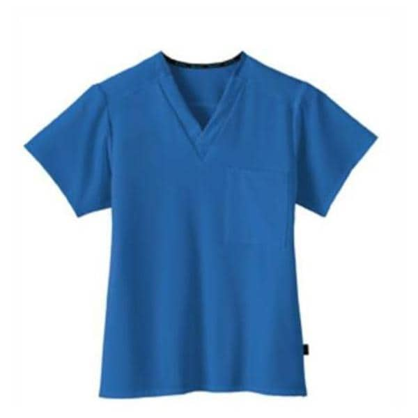 Jockey Scrub Shirt V-Neck 1 Pocket Short Sleeves Large Royal Blue Unisex Ea