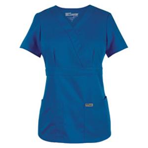 Greys Anatomy Scrub Shirt 4153 Crossover Womens Large Royal Blue Ea