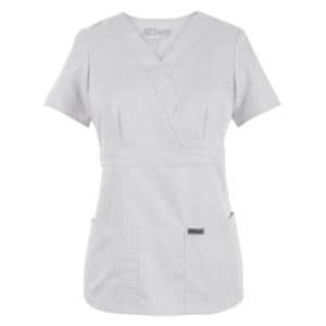 Greys Anatomy Scrub Shirt Mck Wrp Nck 3 Pkts Short Sleeves 3X Large Wt Womens Ea