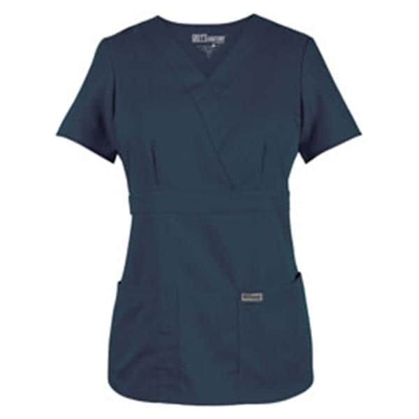 Greys Anatomy Scrub Shirt 4153 Crossover Womens Large Steel Grey Ea