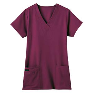 Jockey Scrub Shirt V-Neck 3 Pockets Short Sleeves 2X Large Plum Womens Ea