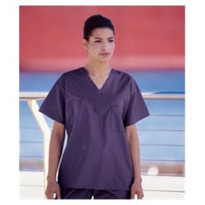 Fashion Blend Scrub Top Reinf Bartacked V-Nck 1 Pckt StIn Slv 4XL Prpl Unisex Ea