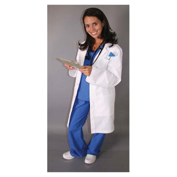 Lab Coat 5 Pockets Long Sleeves 36 in White Womens Ea