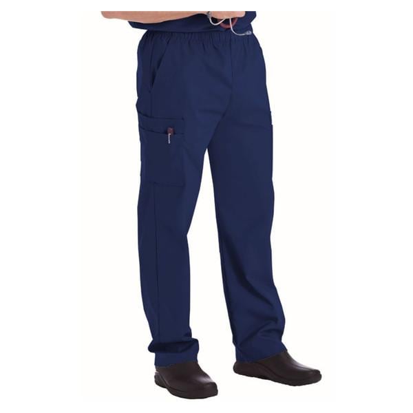 Scrub Pant 65% Polyester / 35% Cotton 5 Pockets Medium Navy Mens Ea