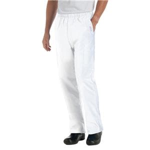 Scrub Pant 5 Pockets Large White Mens Ea