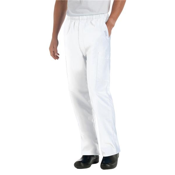 Scrub Pant 5 Pockets Large White Mens Ea