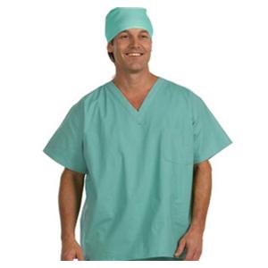 Scrub Shirt 1 Pocket Set-In Short Sleeves X-Large Jade Green Unisex Ea