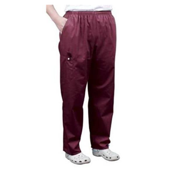 Fashion Seal Scrub Pant 4 Pockets X-Large Burgundy Unisex Ea