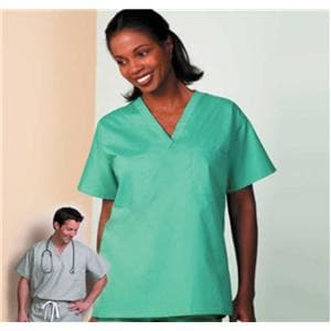 Fashion Seal Scrub Shirt 1 Pocket Set-In Sleeves Large Jade Green Unisex Ea