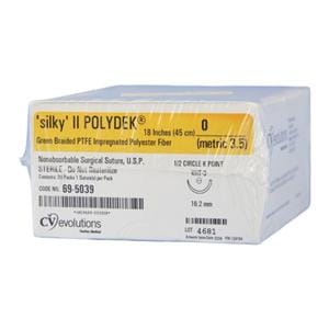 Polydek Suture 0 18" Polyester Braid KHT-3 Green 36/Bx