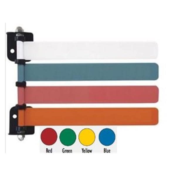 Exam Room Flag System Wall Mount Red/Green/Yellow/Blue Pwd Ct Alum W/ 4Flg EA