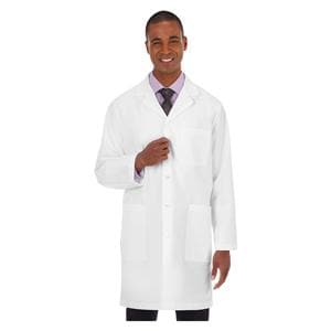 META Lab Coat 3 Pockets Long Sleeves 38 in X-Small White Mens Ea