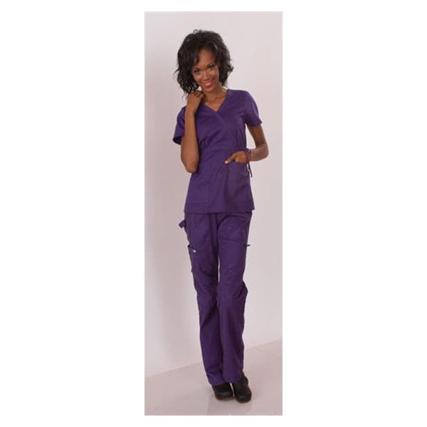 Scrub Shirt 2 Pockets Short Sleeves X-Large Amethyst Womens Ea