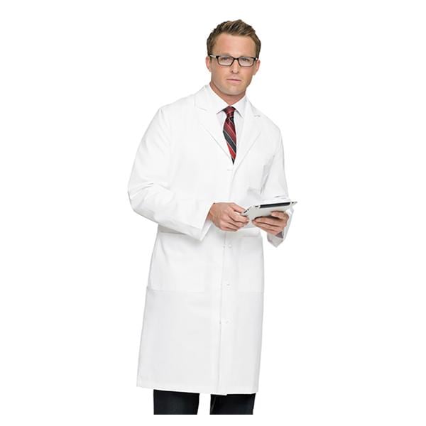 Lab Coat 3 Pockets Long Sleeves 45 in White Mens Ea