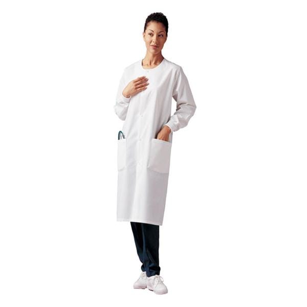 Cover Coat 2 Pockets Large White Unisex Ea