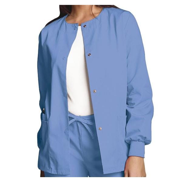 Warm-Up Jacket 2 Pockets Long Sleeves / Knit Cuff 3X Large Ceil Blue Womens Ea