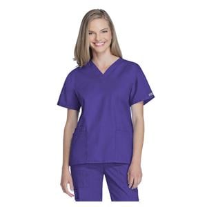 Cherokee Scrub Shirt V-Neck 3 Pockets Short Sleeves Medium Grape Womens Ea