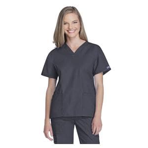 Cherokee Scrub Shirt V-Neck 3 Pockets Short Sleeves X-Large Pewter Womens Ea