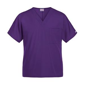 Cherokee Scrub Shirt V-Neck 1 Pocket Short Sleeves Large Grape Unisex Ea