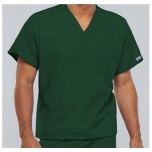 Cherokee Scrub Shirt V-Neck 1 Pocket Short Sleeves Medium Hunter Unisex Ea