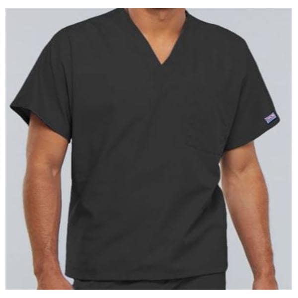 Cherokee Scrub Shirt V-Neck 1 Pocket Short Sleeves Medium Pewter Unisex Ea