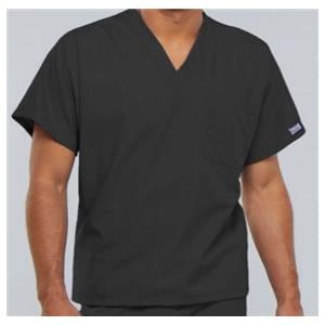 Cherokee Scrub Shirt V-Neck 1 Pocket Short Sleeves 2X Large Pewter Unisex Ea