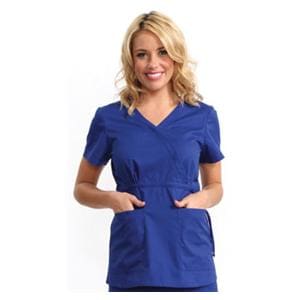 Scrub Shirt 2 Pockets Short Sleeves 3X Large Galaxy Blue Womens Ea