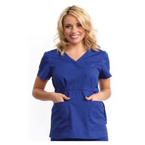 Scrub Shirt 2 Pockets Short Sleeves X-Small Galaxy Blue Womens Ea