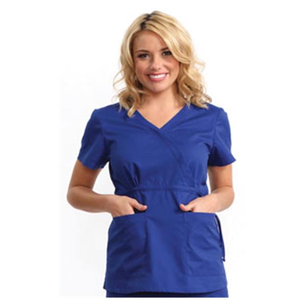 Scrub Shirt 2 Pockets Short Sleeves X-Small Galaxy Blue Womens Ea