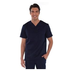 Scrub Shirt V-Neck 4 Pockets 3X Large Navy Mens Ea