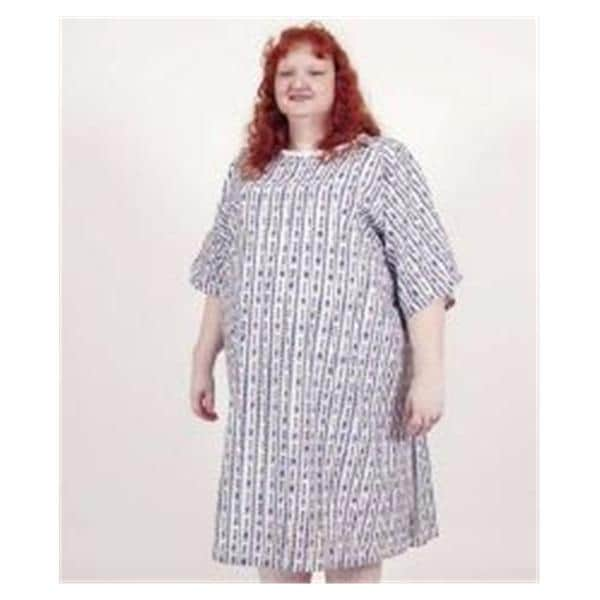 Patient Gown Adult 3X Large Blue Diamond Print 12/Bx